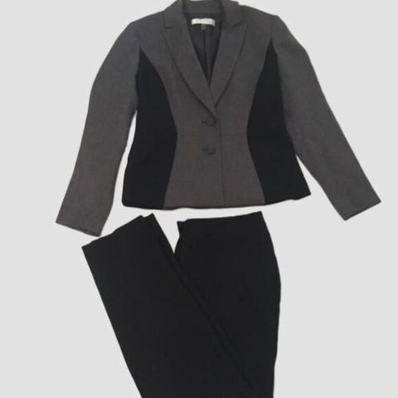Black & Grey Kasper Suit Set - Size 4/10 - Picture 1 of 9